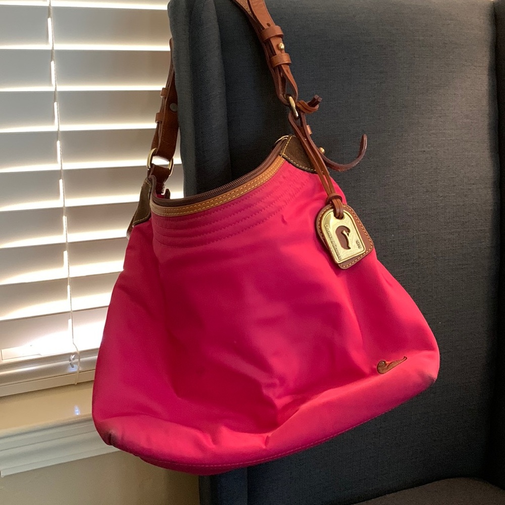 Dooney and Bourke Nylon Hobo with Embroidered Duck